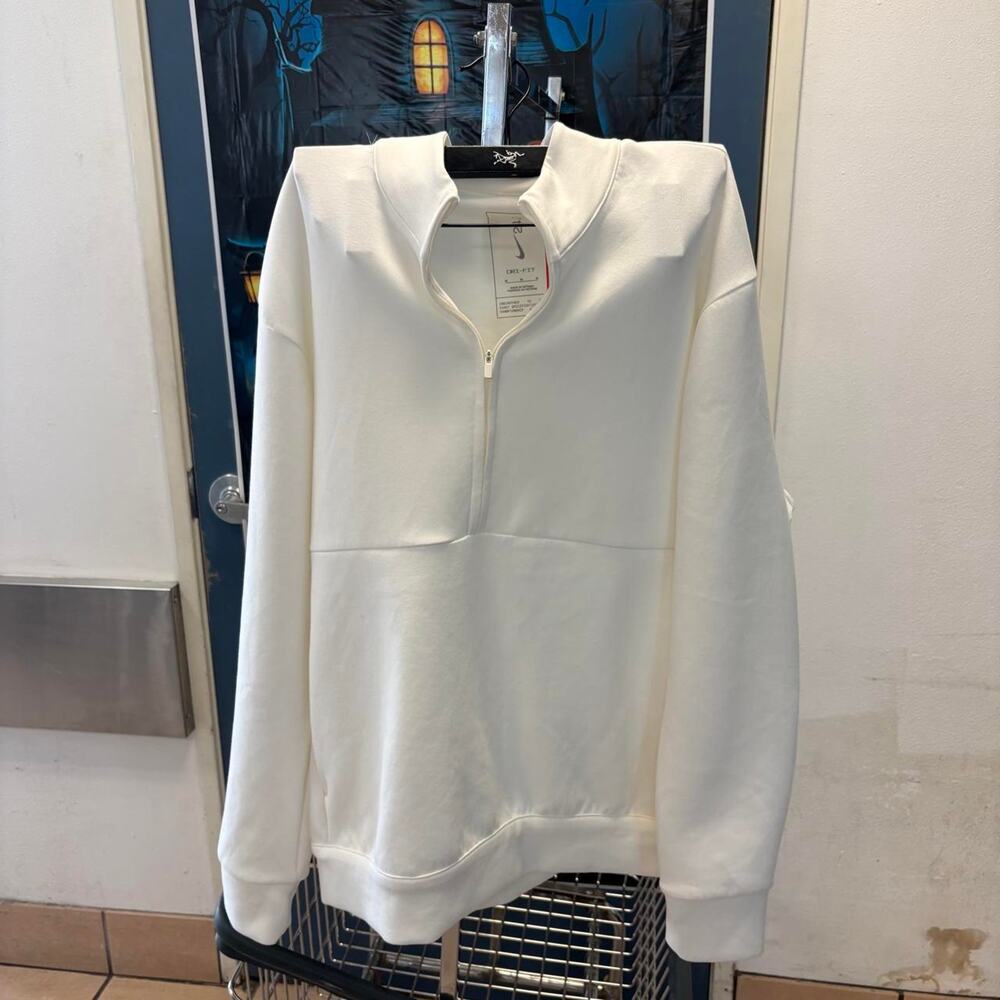 Nike white dri fit quarter zip